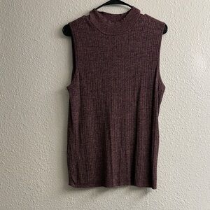 Ashley Stewart Burgundy Sleeveless Muscle Tee